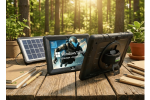 Tablet sustainability with a durable Windows 11 Pro tablet, solar charging, and eco-friendly design for long-term use