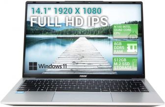 Fusion5 2023 Model 14.1" Full HD Windows 11 Laptop - 512GB M.2 SSD Storage, 8GB DDR5 RAM, T90B Pro Lapbook, N100 Intel Quad Core CPU, Dual Band Wi-Fi, 14 Inch, USB 3.0, 2MP Webcam with Privacy Cover