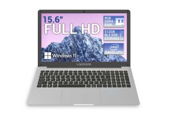 Lapbook 15.6" S15 N2 512GB Full HD Windows 11 Home Slim & Lightweight Laptop - 8GB RAM, 512GB M.2 SSD Storage, AC WIFI + RJ45 Connection, Integrated Webcam (2023 Model)