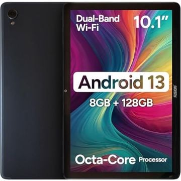 Fusion5 F202 Android 13 tablet with 10.1 inch display, 8GB RAM, 128GB storage and Dual Band WiFi