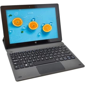 Fusion5 Universal Docking Keyboard for 10.1 inch Windows 11 tablet with built-in trackpad and laptop-style keyboard