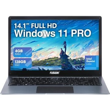 Fusion5 14.1" Full HD Windows 11 Professional Laptop - 4GB RAM 128GB Storage, Dual-Band WiFi, Integrated Webcam - A90B+ Pro, 14 Inch Lightweight Laptop, HDMI, USB 3.0, Expandable Storage – Laptops | Buy Online with Fusion5