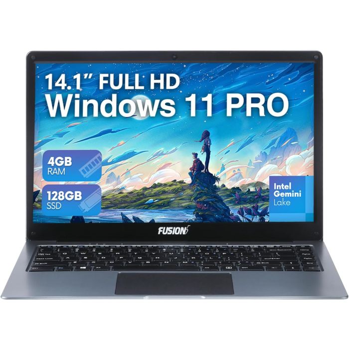 Fusion5 14.1" Full HD Windows 11 Professional Laptop - 4GB RAM 128GB Storage, Dual-Band WiFi, Integrated Webcam - A90B+ Pro, 14 Inch Lightweight Laptop, HDMI, USB 3.0, Expandable Storage – Laptops | Buy Online with Fusion5