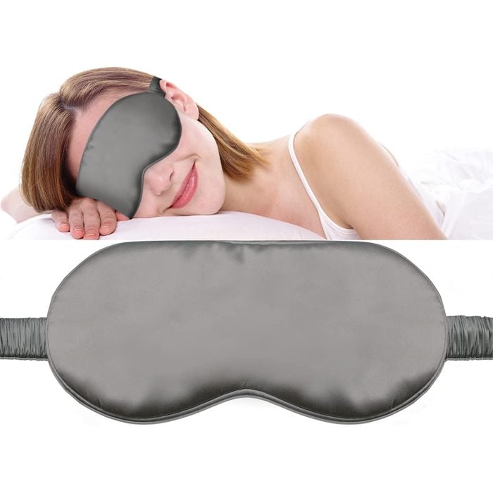 Fusion5 Silk Grey Eye Mask with Elastic Band - 100% Pure Mulberry Sleep Mask - 25 Momme, Anti-Aging, Hypoallergenic, Blocks Light - Soft & Smooth Night Eye Cover for Sleeping & Travel with Box – Accessories | Buy Online with Fusion5