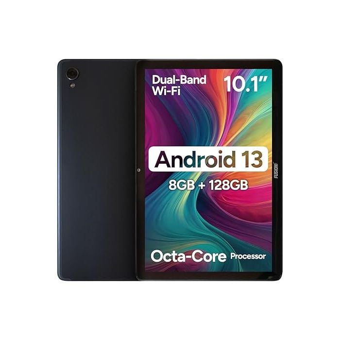 Fusion5 F202 Android 13 tablet with 10.1 inch display, 8GB RAM, 128GB storage and Dual Band WiFi