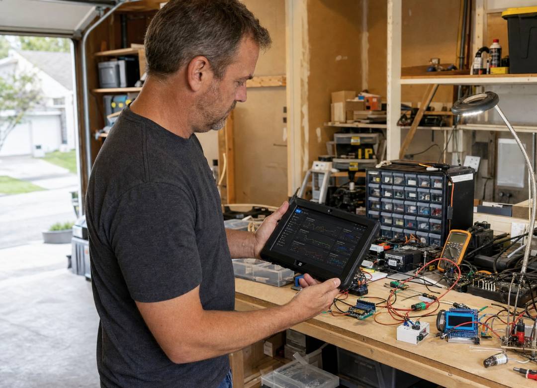 DIY biohacking lab with Fusion5 rugged Windows tablet, ESP32 boards and electronic sensors